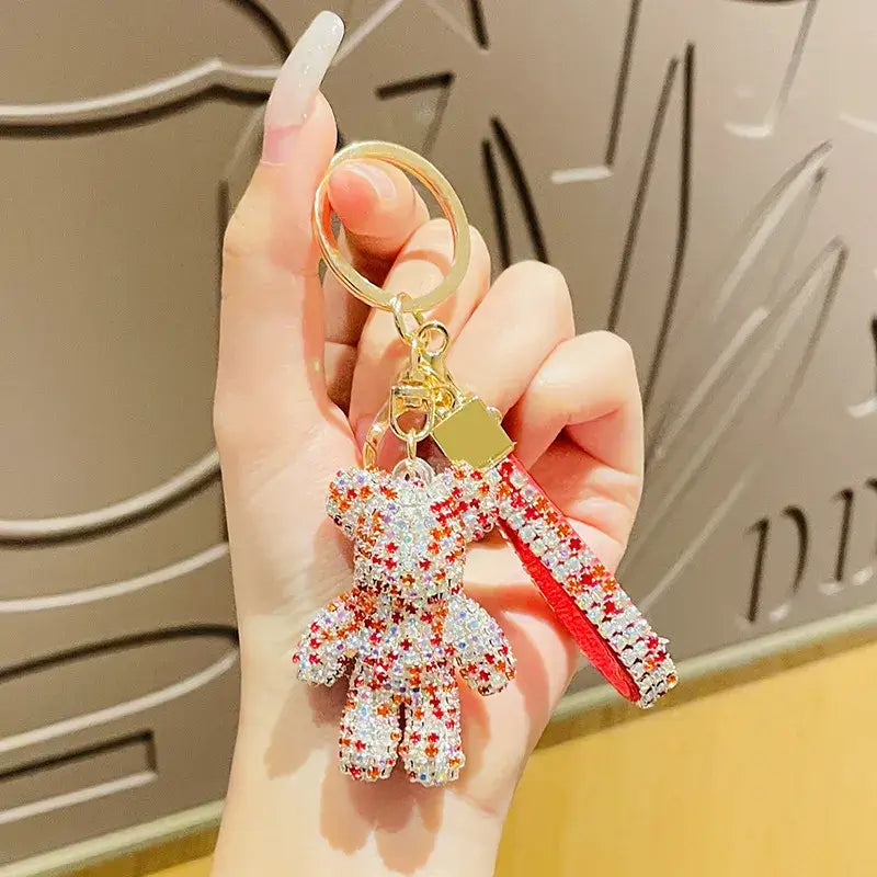 Diamond-encrusted Bear Keychain Diamond Bear Pendant