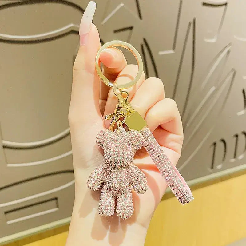 Diamond-encrusted Bear Keychain Diamond Bear Pendant