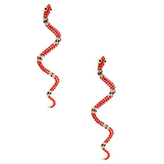 Snake Rhinestone  Earrings