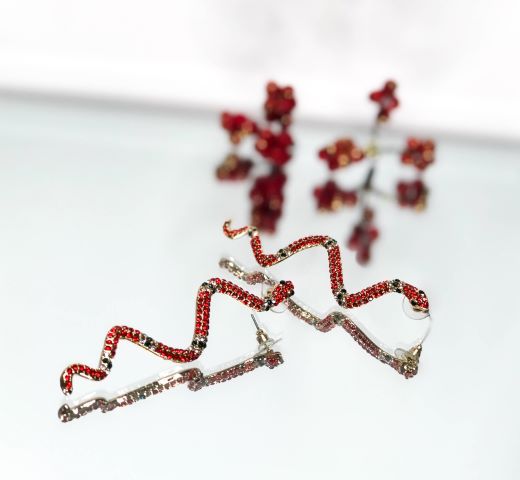 Snake Rhinestone  Earrings