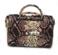Bee Charm Snake Printed Handbag