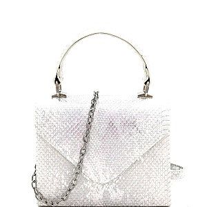 Metallic Snake Printed Cross Body Purse